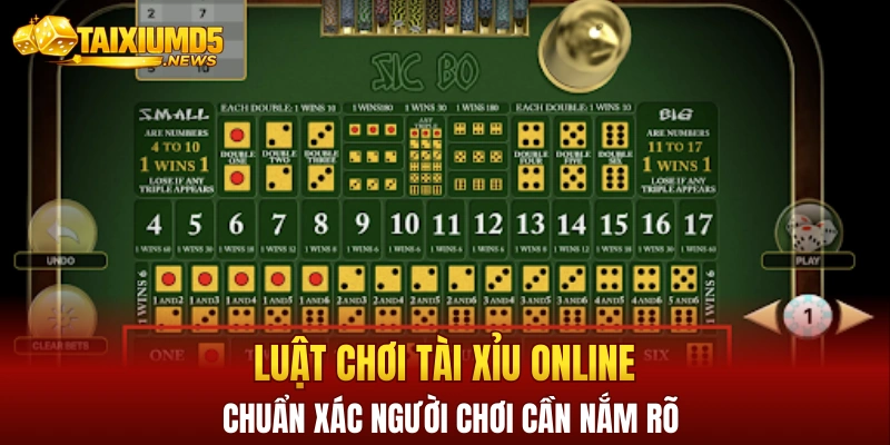 Luật chơi tài xỉu online chuẩn xác người chơi cần nắm rõ